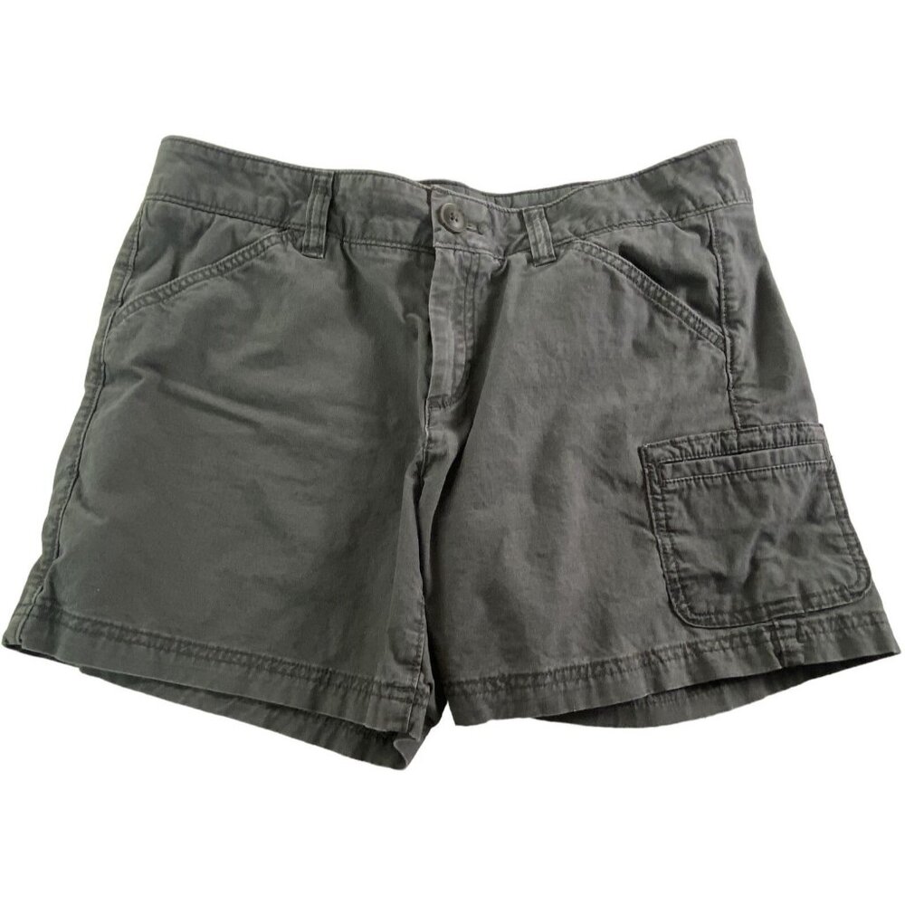 EDDIE BAUER Women Mid Rise Shorts Sz 10 Gray Hiking Outdoors Casual 38-8